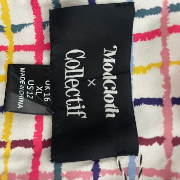 ModCloth x Collectif Emilia Watercolor Multicolored Gingham Crop Top - Picture 8 of 10